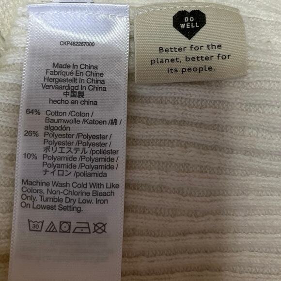 Madewell Barbrook White Collar Button-Front Stretch Cropped Sweater Polo Top XXS - Picture 4 of 4